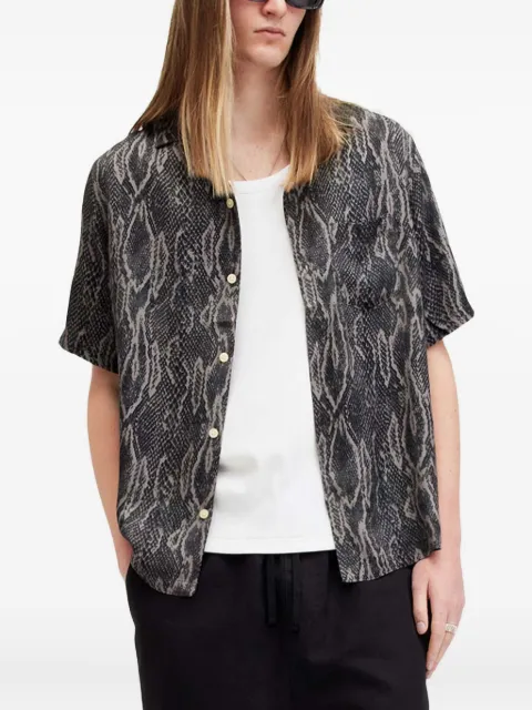 AllSaints snakeskin-print short-sleeve shirt