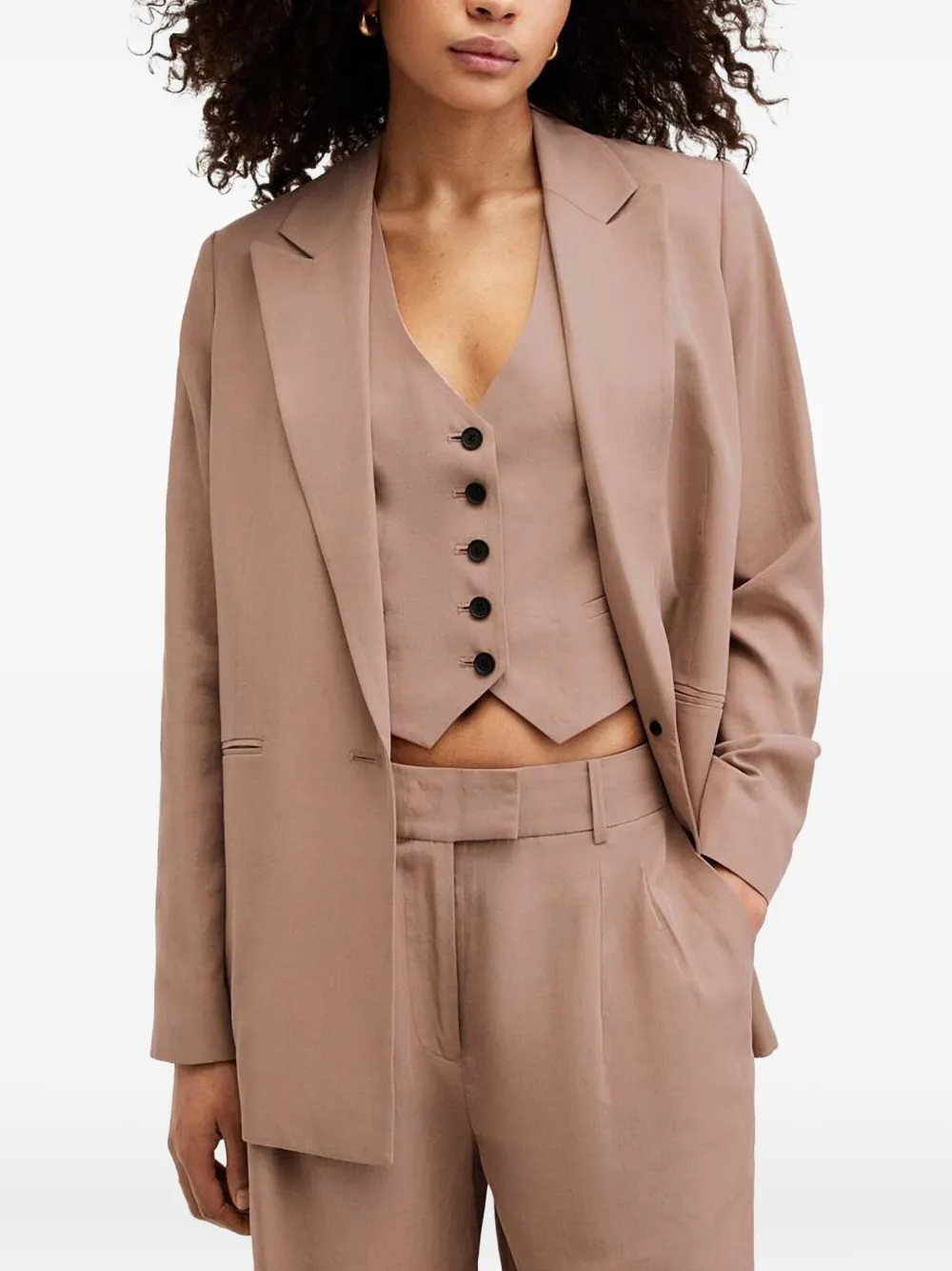 AllSaints button-fastening blazer | Brown | Image 1