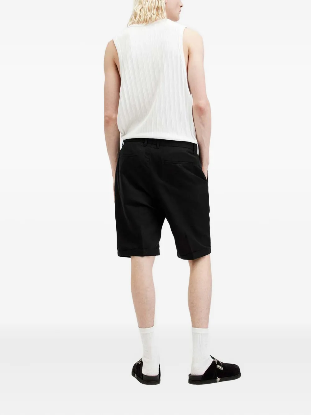 AllSaints Shorts met geplooide voorkant Zwart