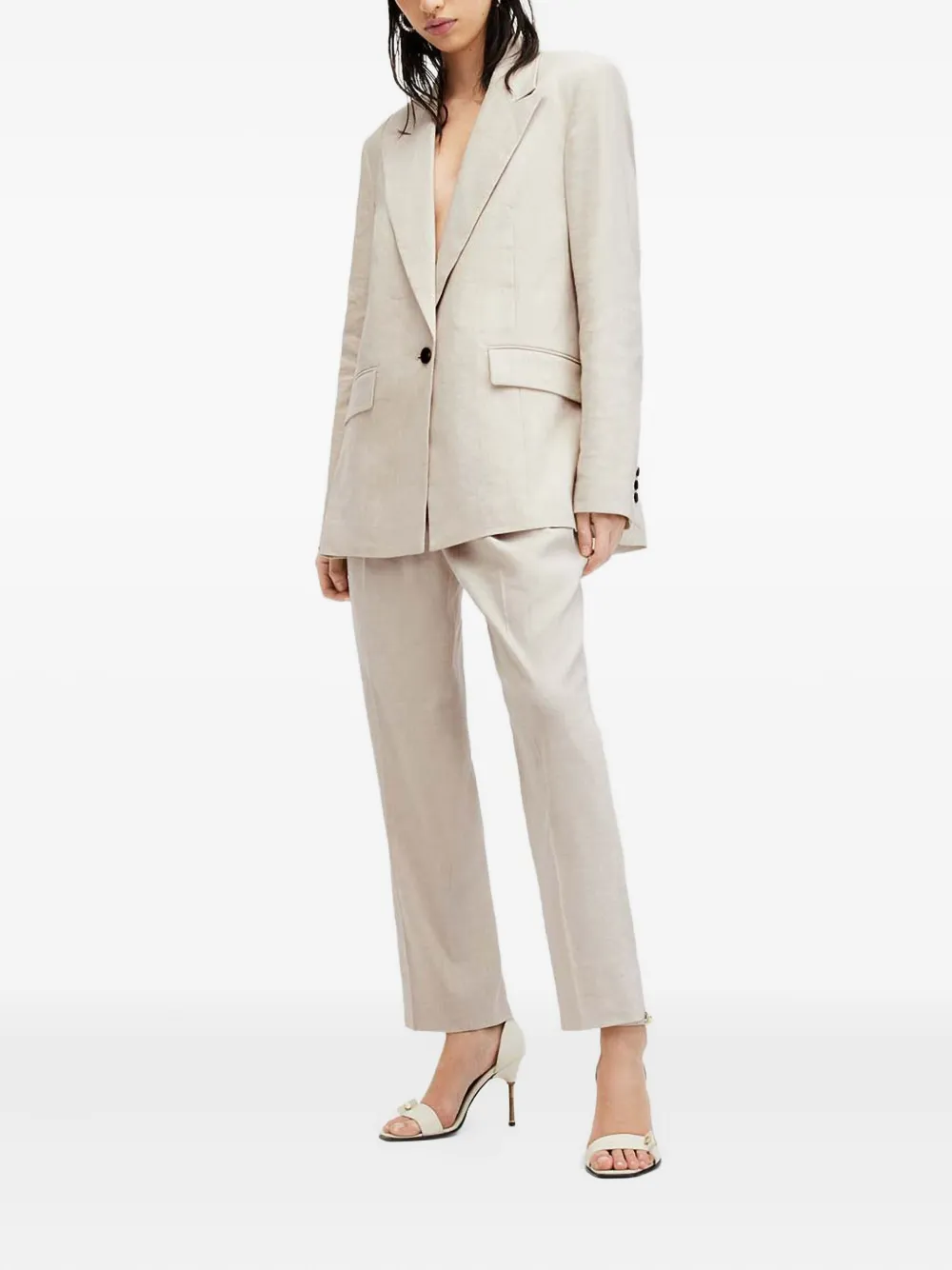 AllSaints Broek met geplooide voorkant - Beige