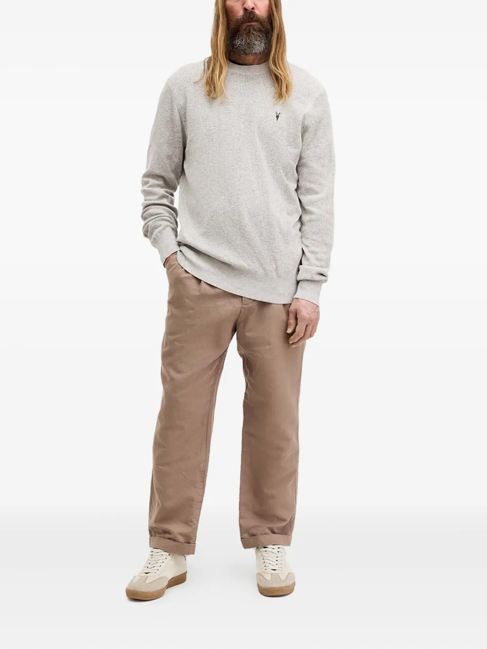 AllSaints logo-embroidered crew-neck sweater | Knitted Sweaters | Image 2