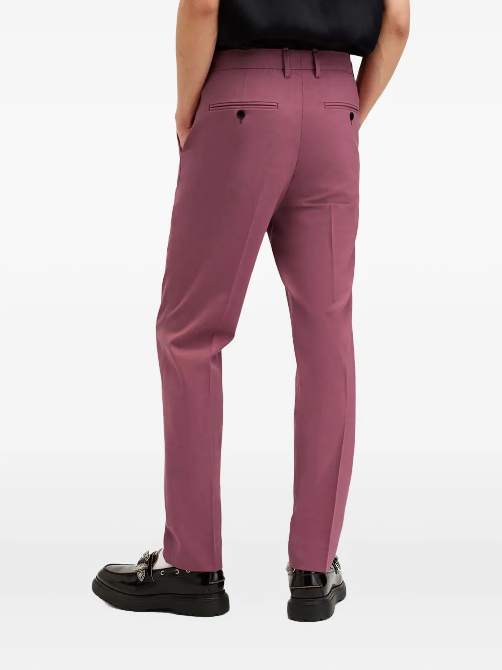 Allsaints Aura Skinny Fit Stretch Pants In Pink