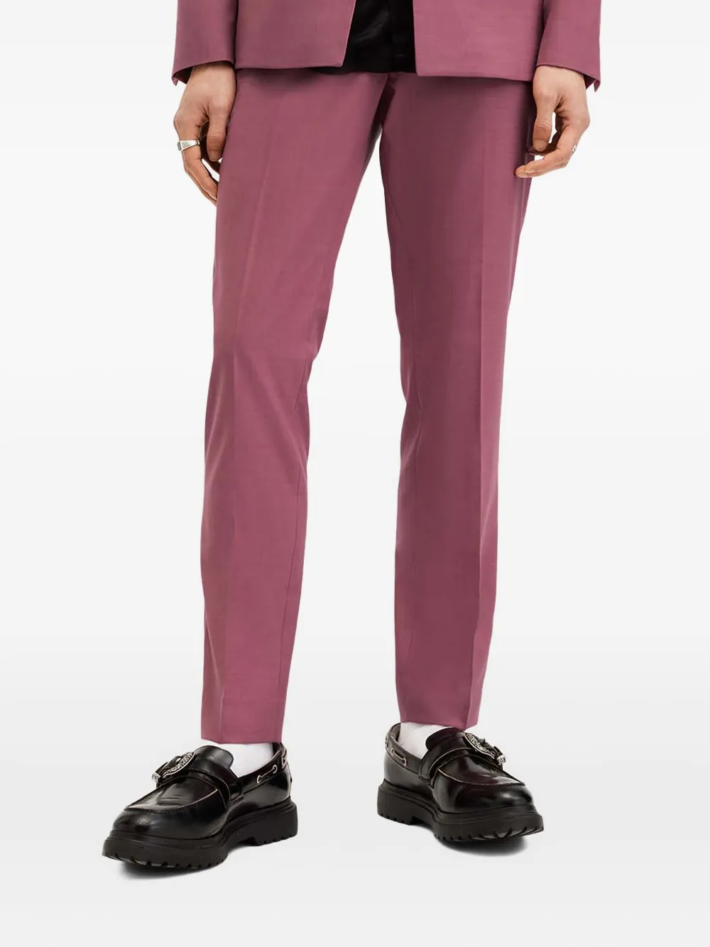 AllSaints flat-front trousers | Pink | Image 1