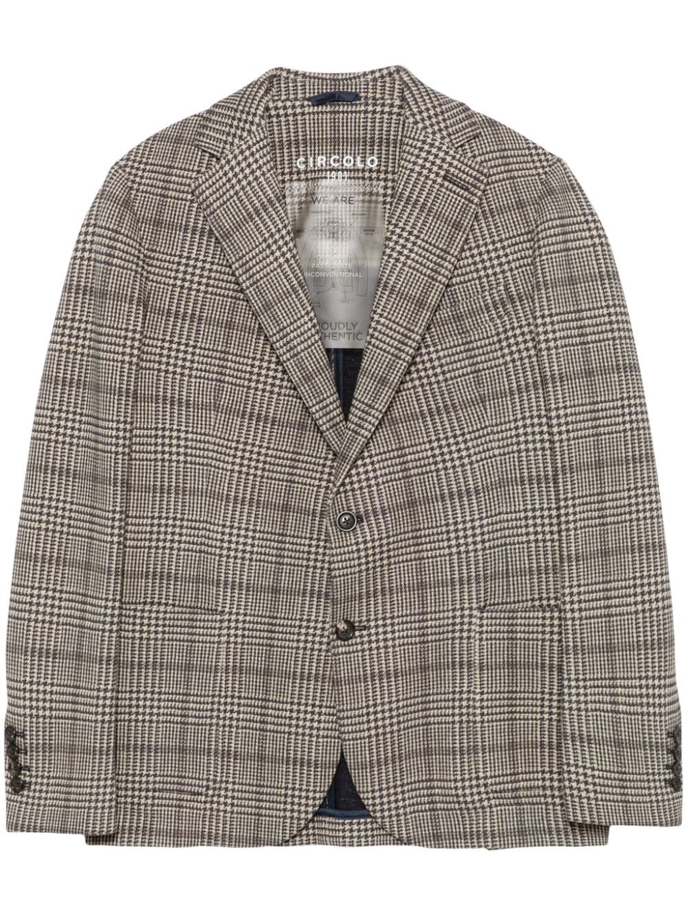 Shop Circolo 1901 Prince Of Wales Pattern Blazer In Neutrals