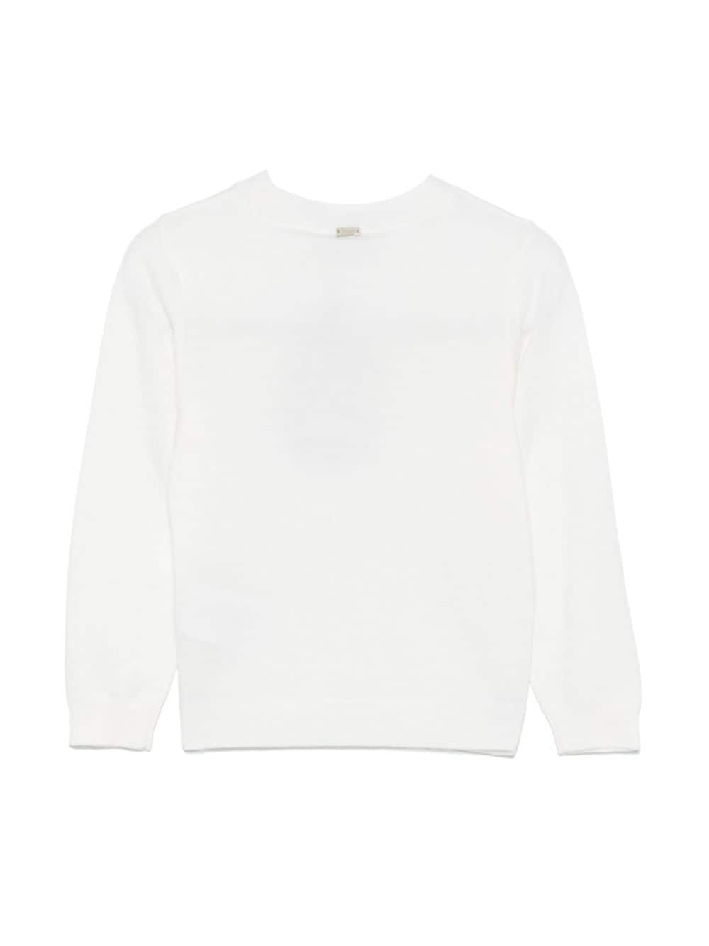 Herno Kids logo-embroidered jumper - Wit