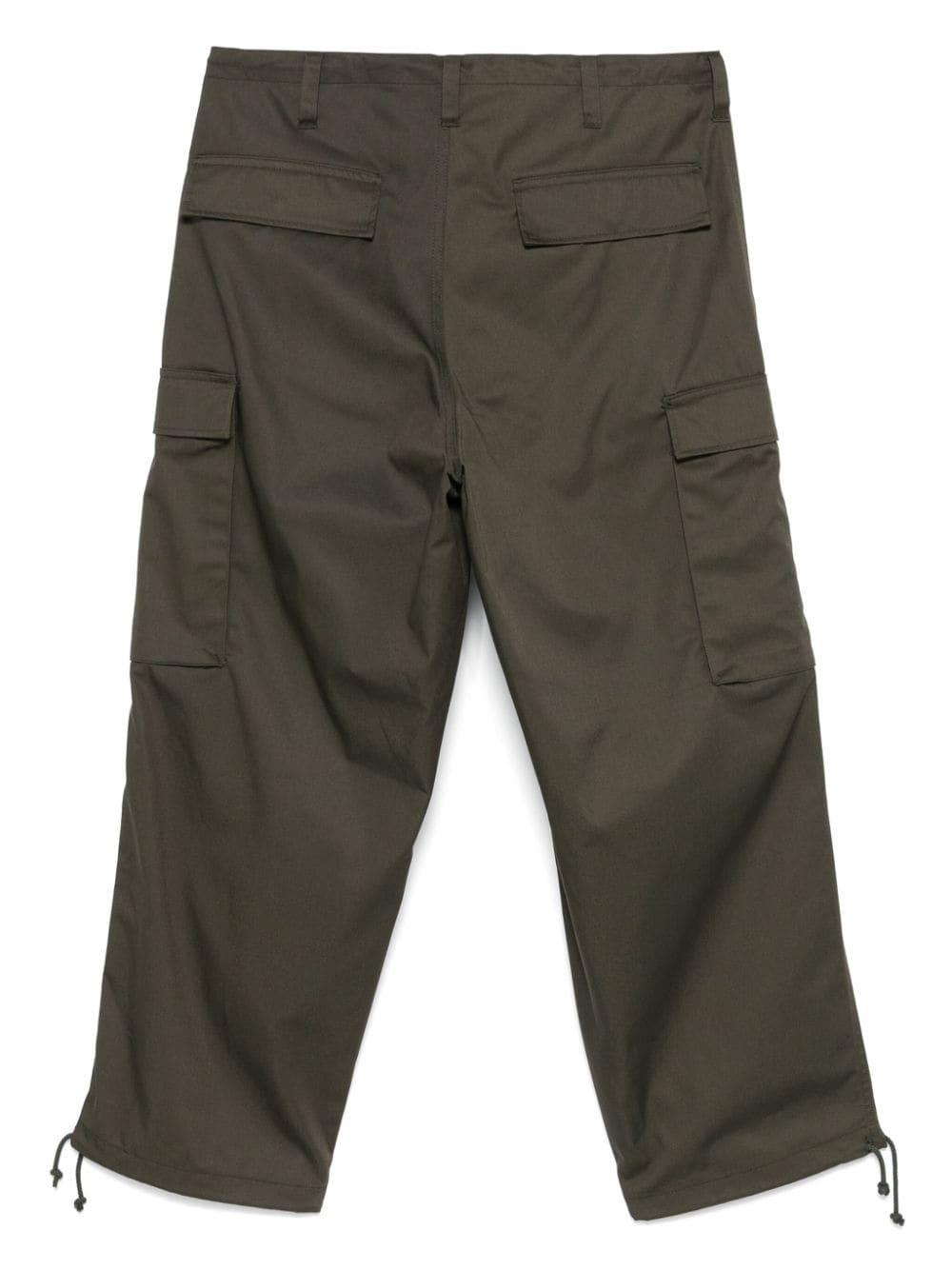 Shop Yohji Yamamoto Twill Cargo Pants In Green