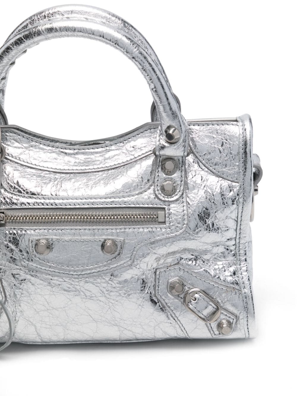 Shop Balenciaga Mini Le City Tote Bag In Silver