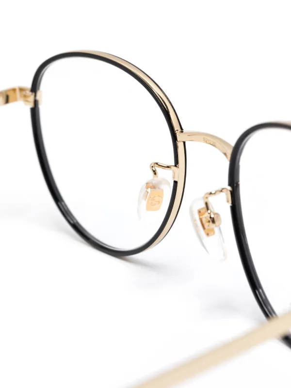 Gucci Eyewear ラウンド眼鏡フレーム | ブラック | FARFETCH JP