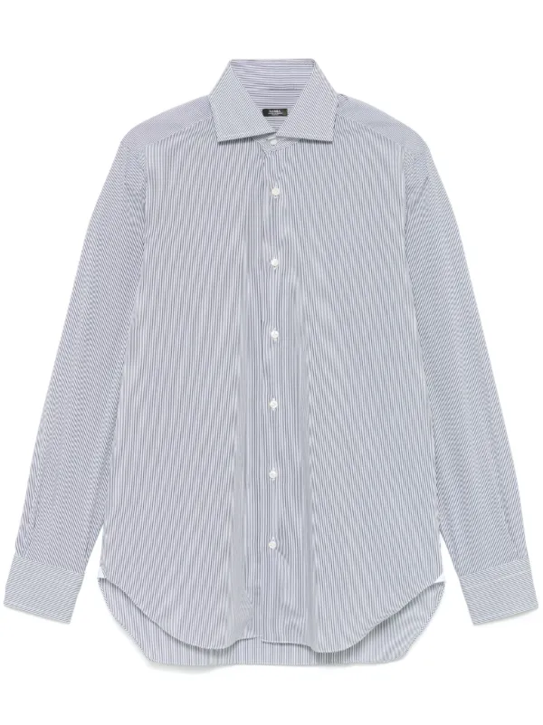 バルバ　ストライプシャツ Barba ストライプ シャツ | ブルー | FARFETCH JP