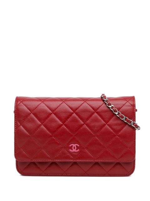 HOT SALE CHANEL 2014-2015 Classic Lambskin Wallet on Chain crossbody bag Women