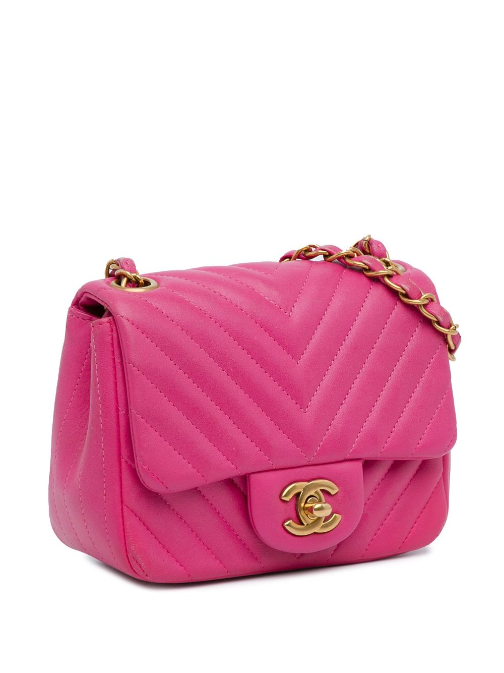 Cheap HOT SALE CHANEL 2015-2016 Mini Square Classic Lambskin Chevron Flap crossbody bag Women