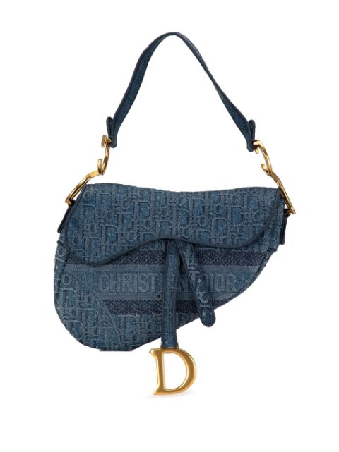 Cheap Christian Dior 2019 Oblique Denim Saddle shoulder bag Women