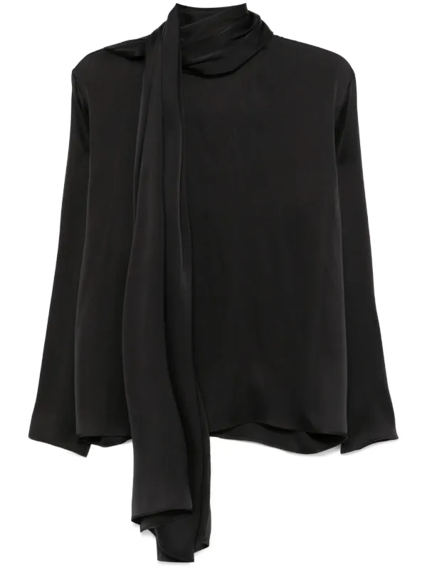 Magda Butrym Satin Blouse in Black