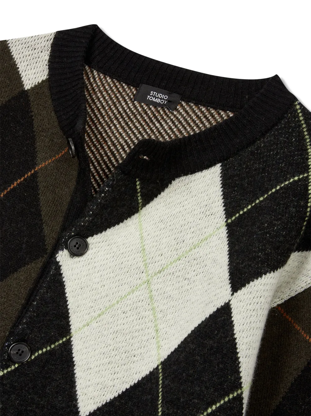 STUDIO TOMBOY Vest met argyle patroon Zwart