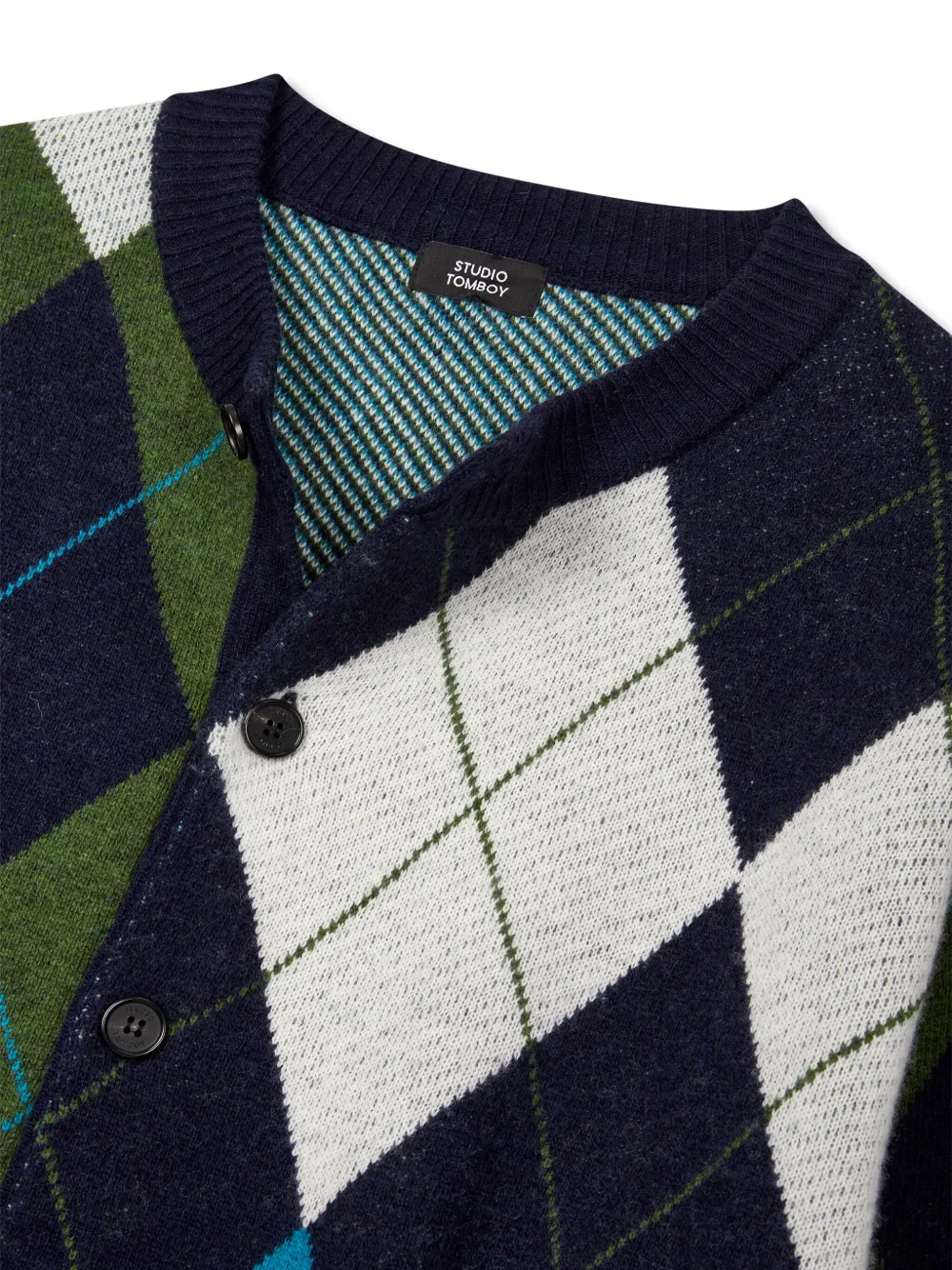 STUDIO TOMBOY Vest met argyle patroon Groen