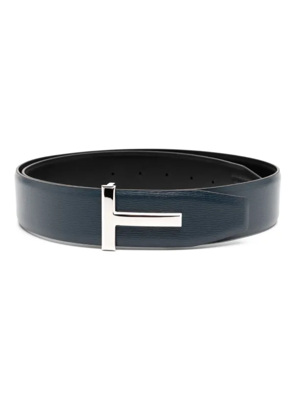 TOM FORD Ceinture En Cuir a Boucle Logo Bleu FARFETCH CM