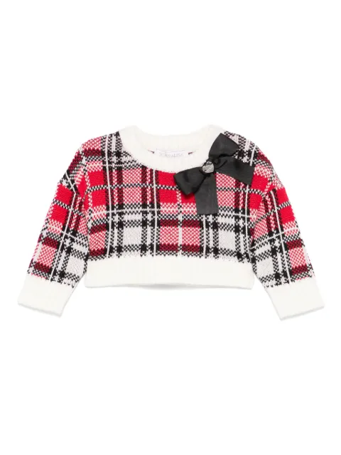 Monnalisa tartan-check sweater