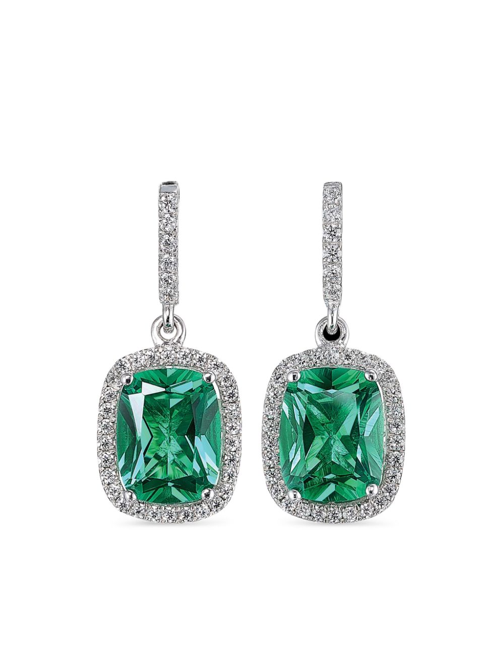 Anabela Chan 18kt white gold Comet emerald earrings - Silver