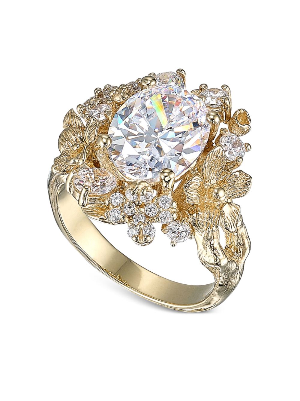 Anabela Chan 18kt Golden Posy ring met diamant - Goud