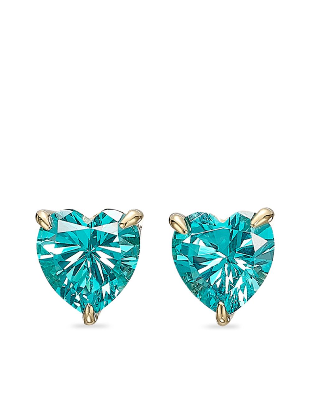 Anabela Chan 18kt Midi Paraiba Heart stud earrings - Gold