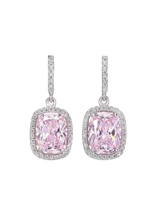 Boucles d'oreilles Comet en or blanc 18ct serties de morganite - Anabela Chan - Modalova