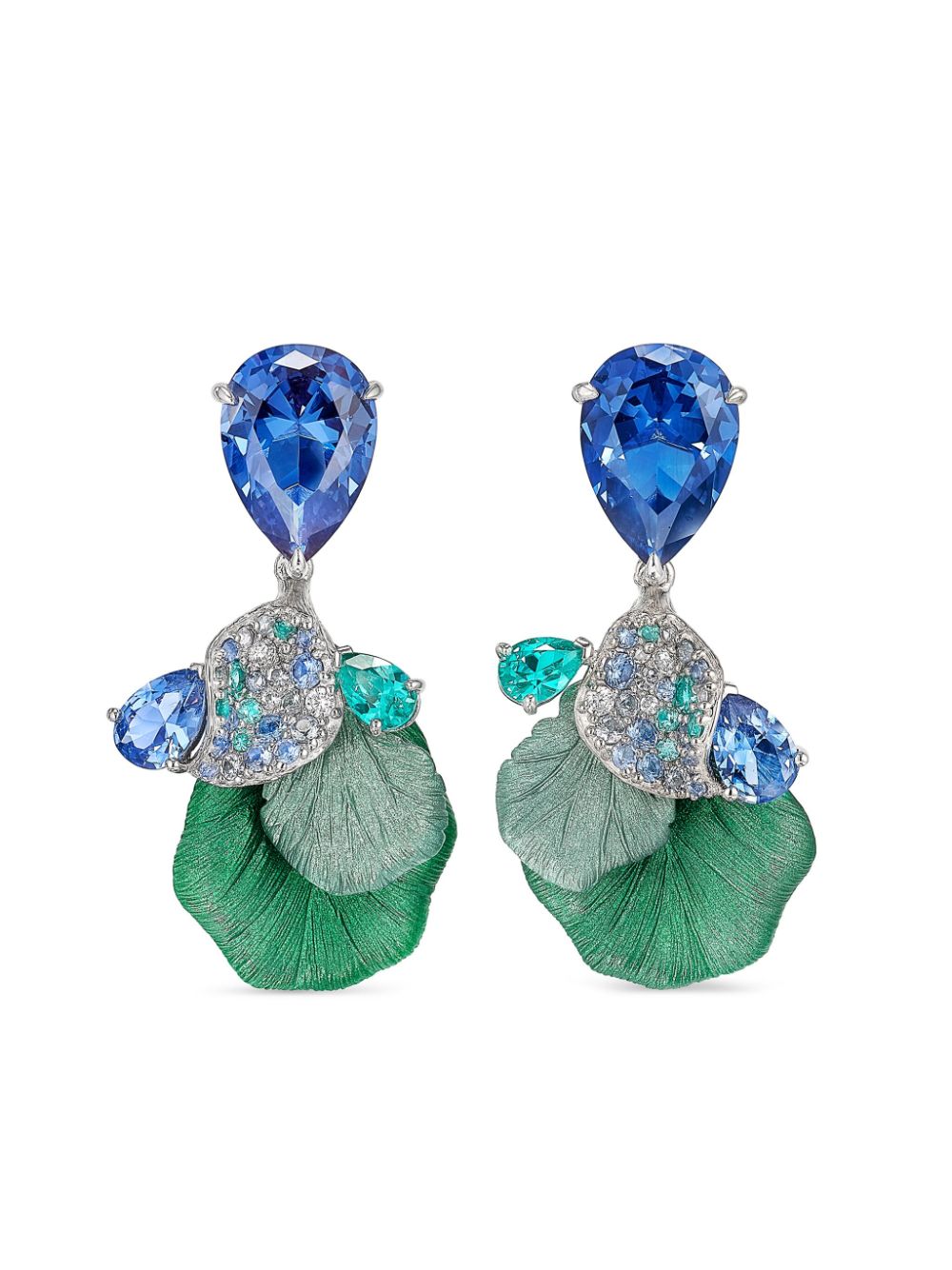 18kt white gold Paraiba Oceanis earrings