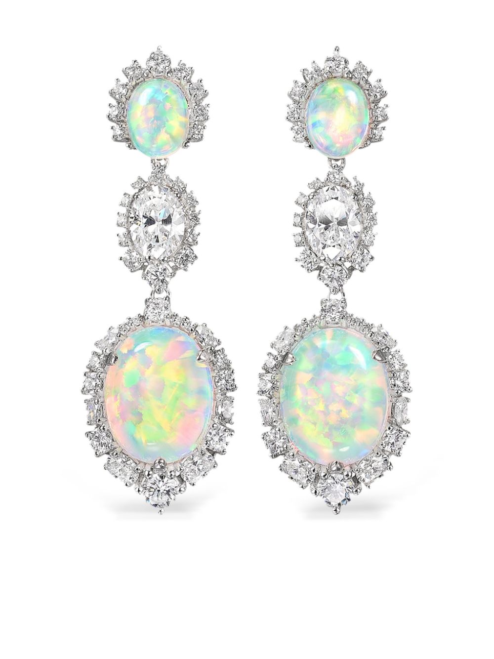 18kt white gold Sky Opal drop earrings