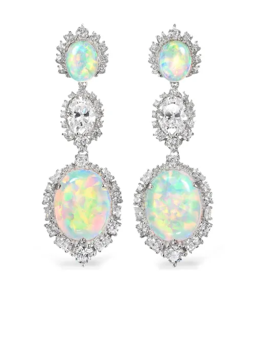 Boucles d'oreilles pendantes Sky Opal en or blanc 18ct - Anabela Chan - Modalova