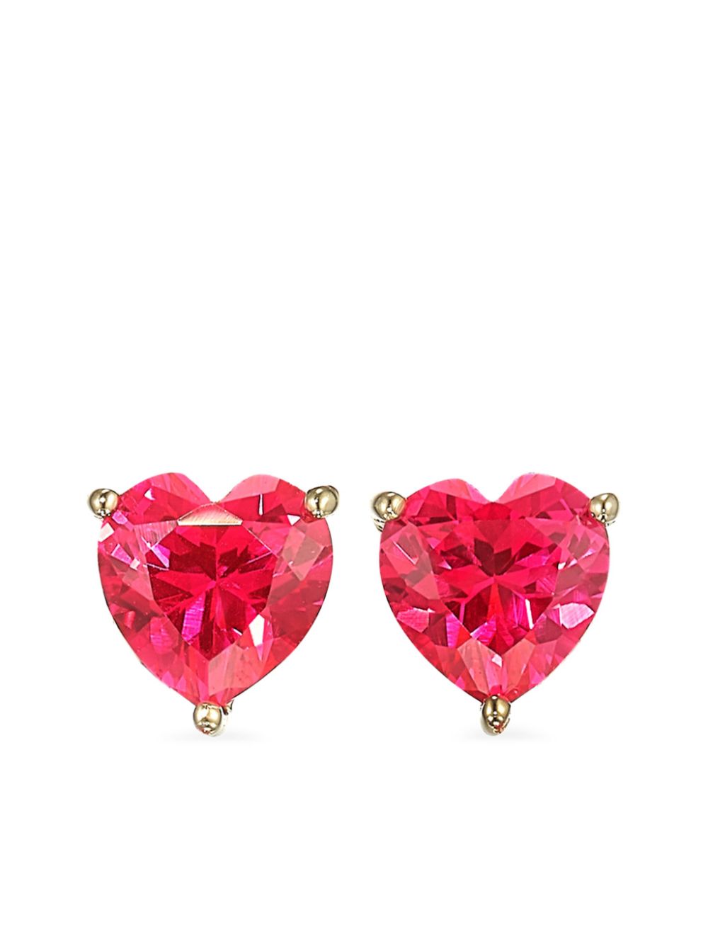 Anabela Chan 18kt gold Ruby Heart stud earrings