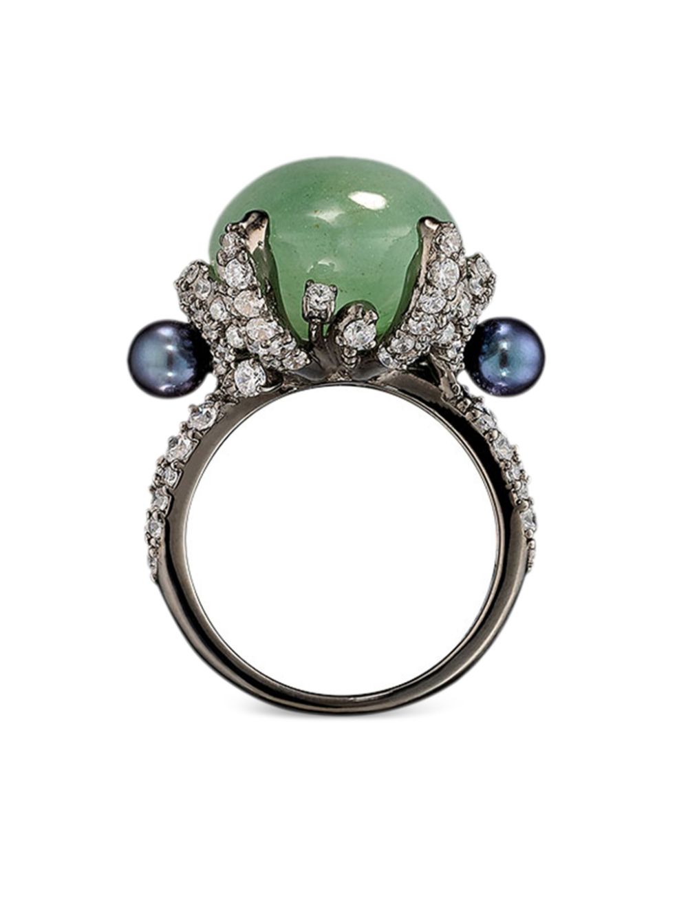 Anabela Chan 18kt witgouden Matrix Love and Pain ring - Groen