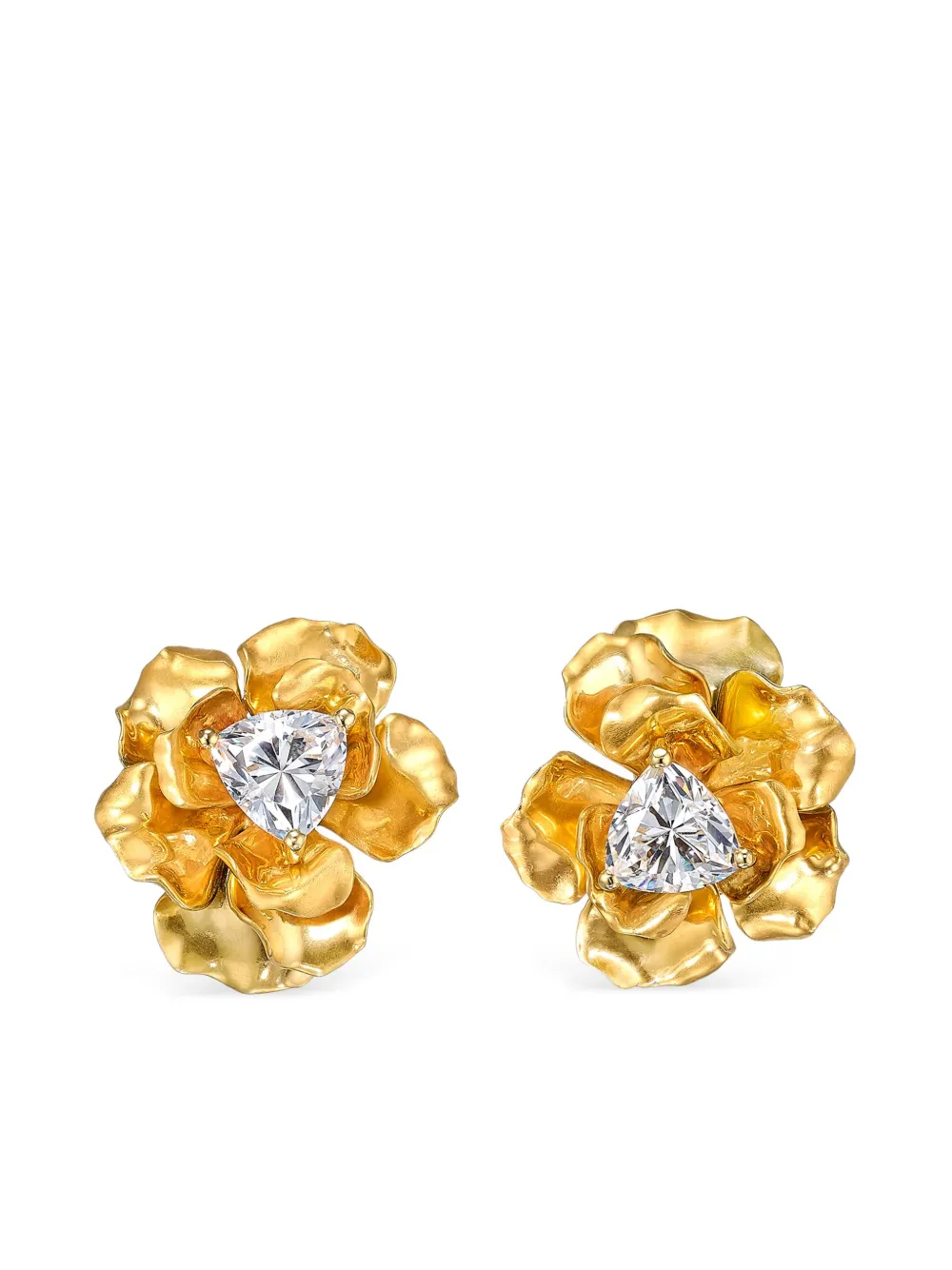 Anabela Chan 24K yellow gold Reine de Soleil stud earrings