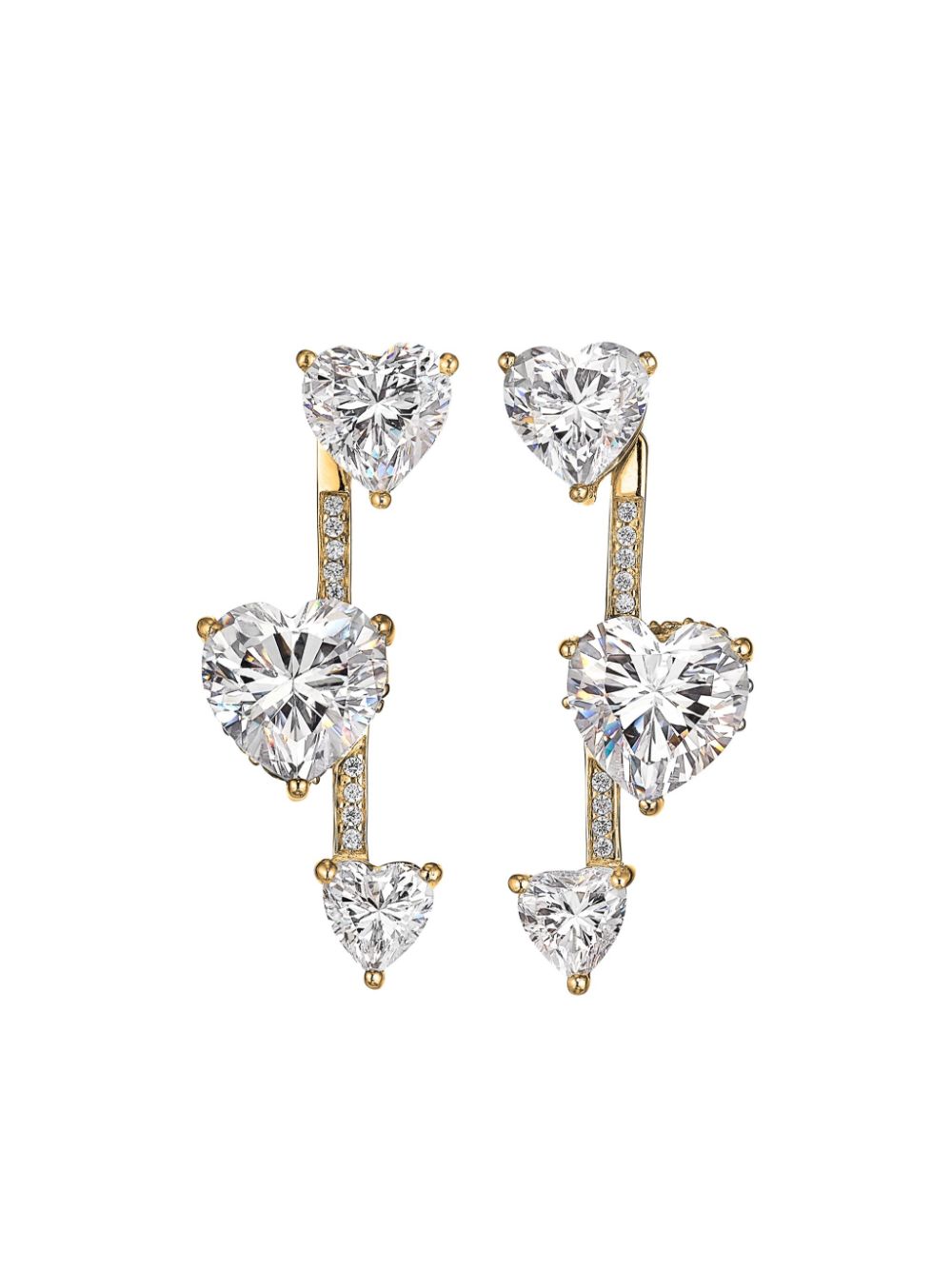 Anabela Chan 18kt yellow gold Heart Pendulum diamond earrings