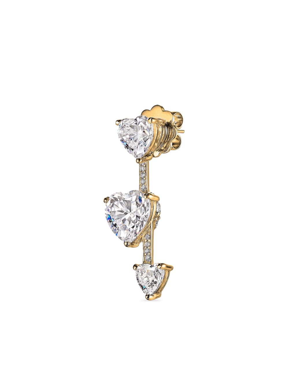 Anabela Chan 18kt geelgouden Heart Pendulum oorbellen met diamant