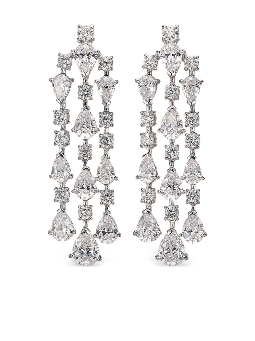 Anabela Chan 18kt white gold Orchid Cascade earrings - Silver