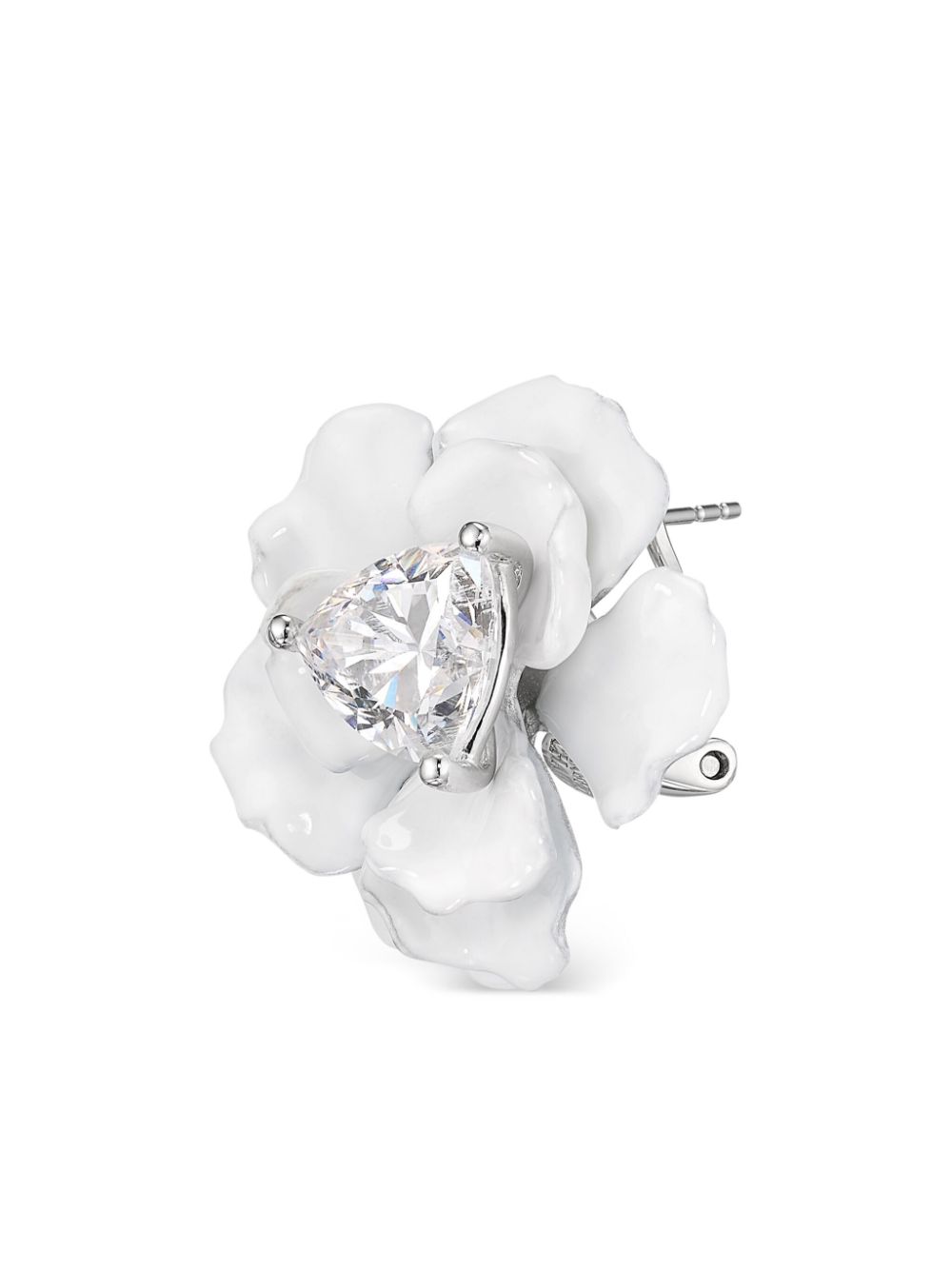 Anabela Chan 18kt gold Snowflower Rose stud earrings - Silver