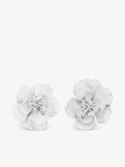 Anabela Chan 18kt gold Snowflower Rose stud earrings