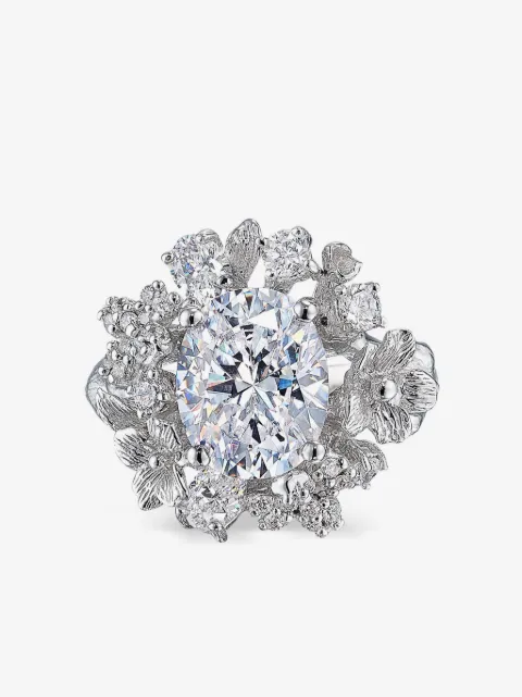 Anabela Chan 18kt white gold Posy diamond ring