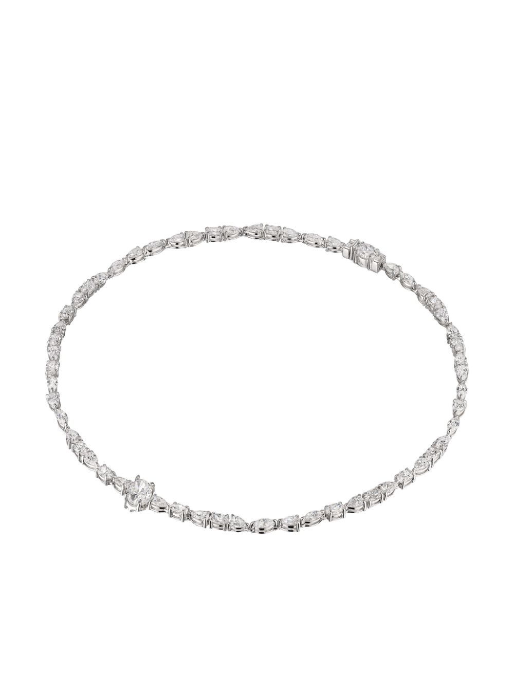 Anabela Chan 18kt witgouden Spectra halsketting met diamant - Zilver