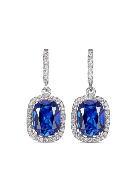 Anabela Chan 18kt white gold Comet sapphire and diamond earrings