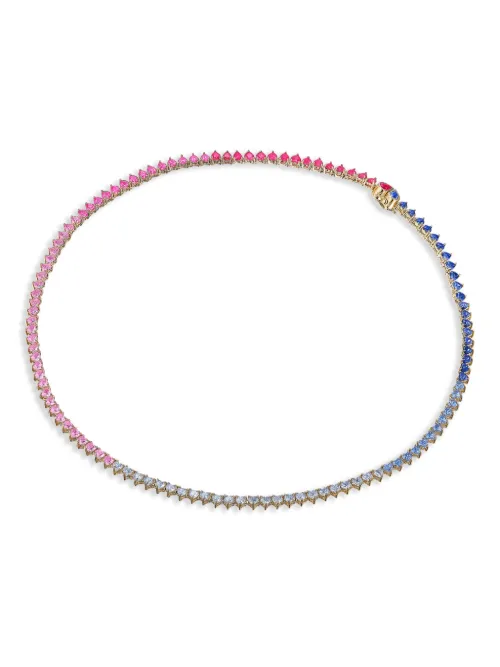 Collier Petite Magenta Eternity Heart en vermeil 18ct - Anabela Chan - Modalova