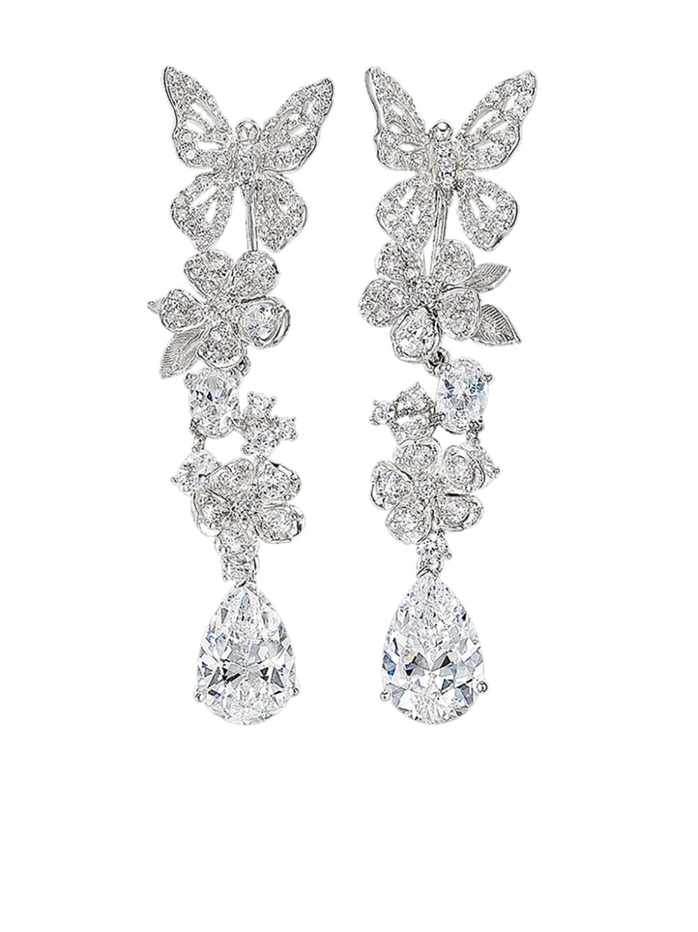 Anabela Chan 18kt white gold Vine diamond earrings - Silver