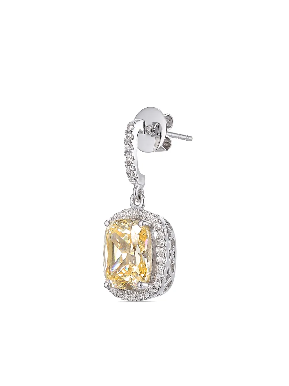 Anabela Chan 18kt witgouden Comet Canary oorbellen met diamant - Zilver