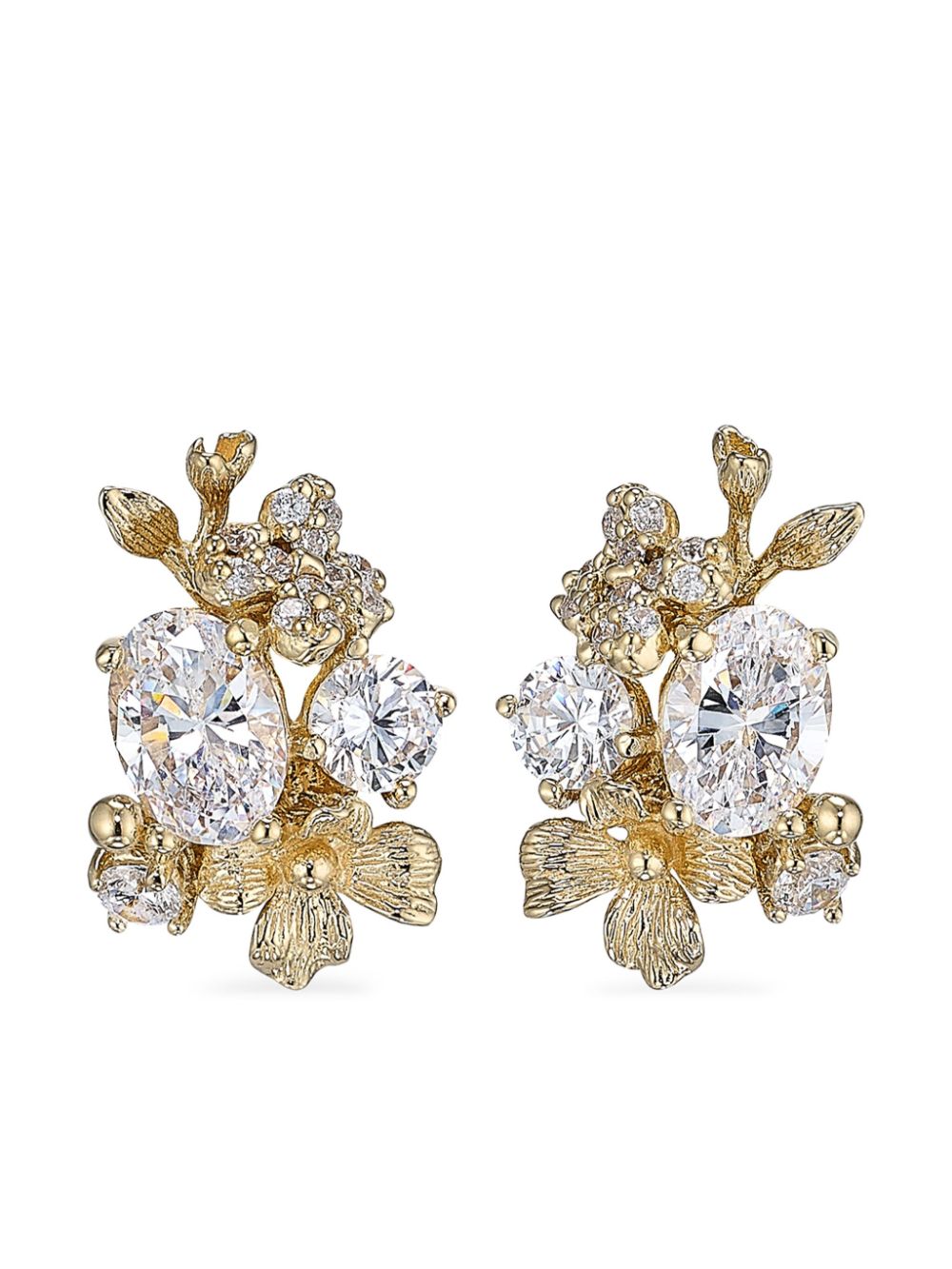 Anabela Chan 18kt yellow gold Golden Posy diamond stud earrings