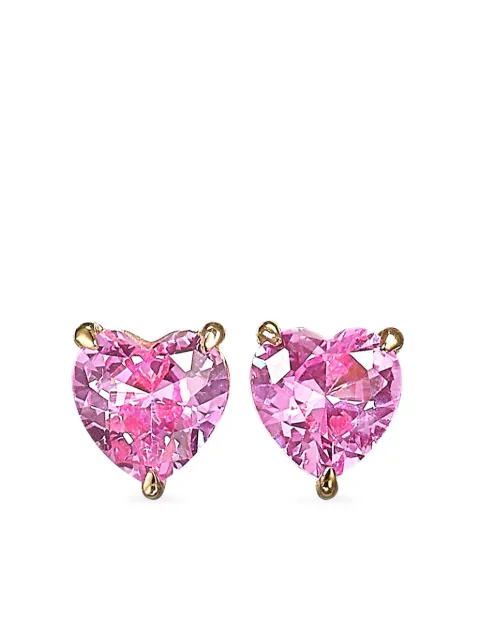 Anabela Chan 9kt yellow gold mini Heart sapphire stud earrings