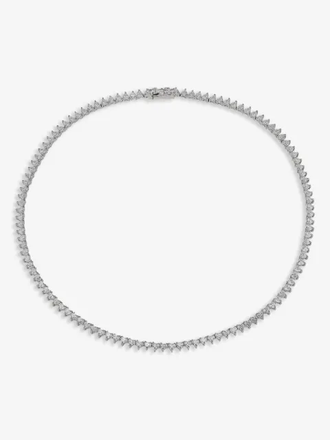 Anabela Chan 18kt white gold Petite Eternity Heart necklace