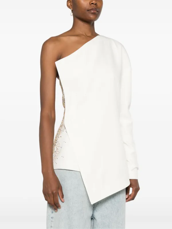 Shoulder Maglietta Monospalla Bianca Genny Top Monospalla Bianco