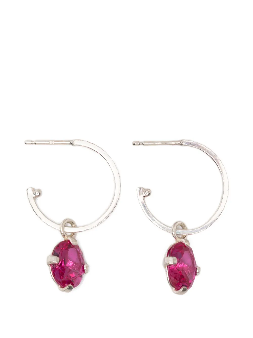 Wouters & Hendrix crystal-pendant hoop earrings - Argento