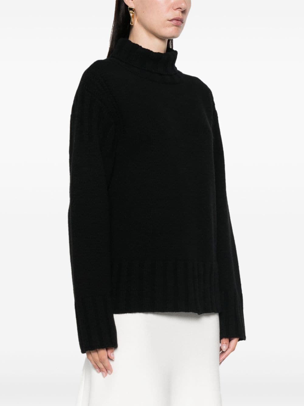 Shop Jil Sander Long-sleeve High-neck Sweater In Black