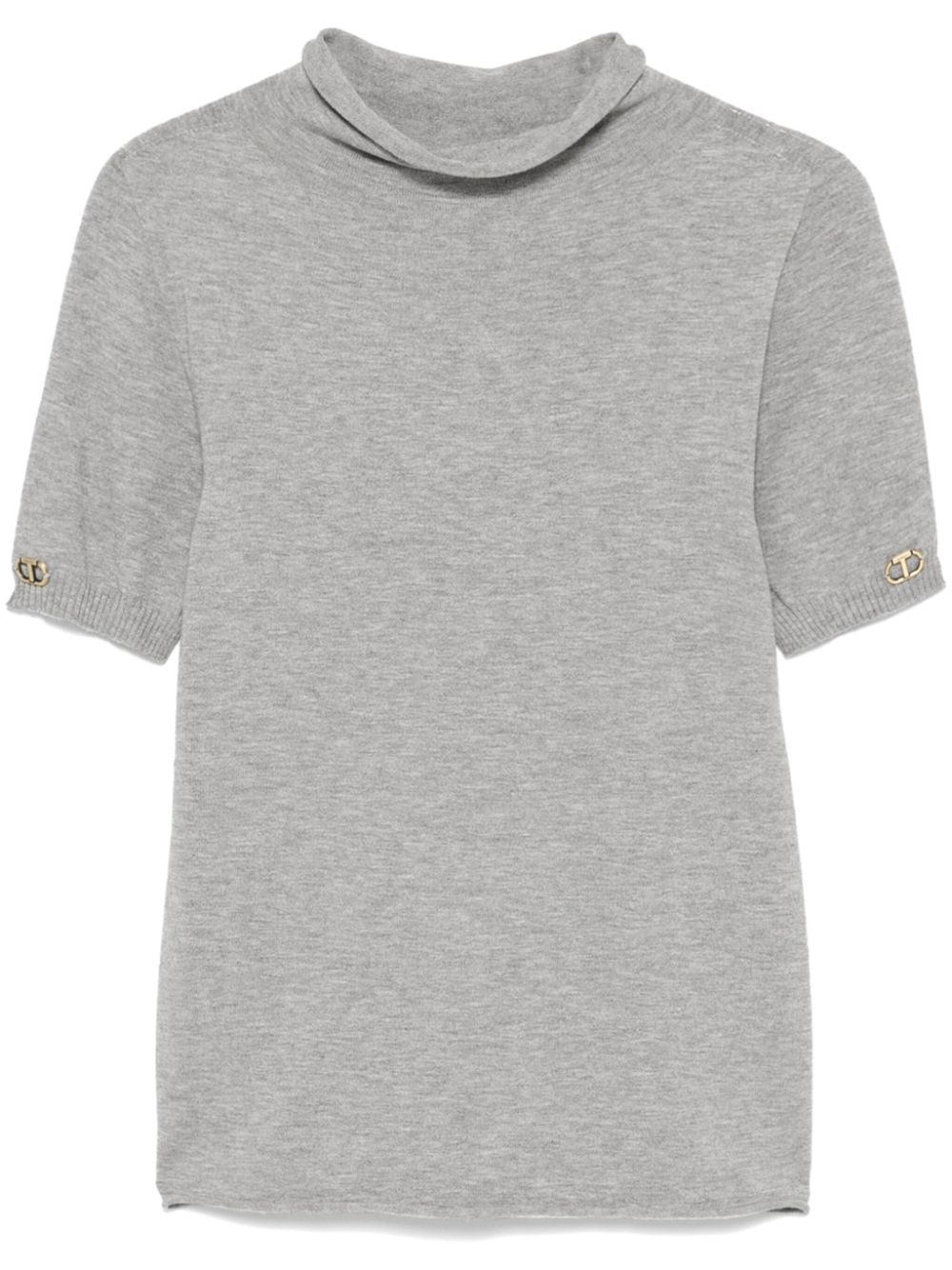 TWINSET logo-appliqué knitted top - Grey