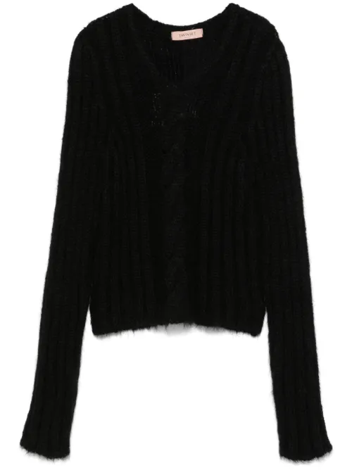 Pull en maille nervurée - TWINSET - Modalova